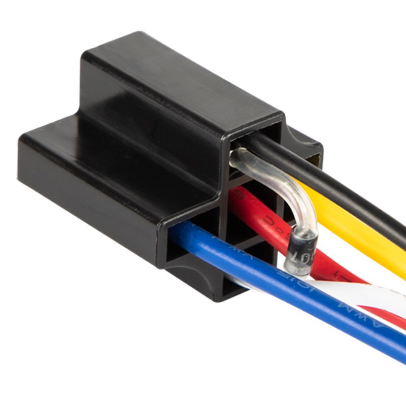 GNIAZDO PRZEKAŹNIKA SAMOCHODOWEGO Z PRZEWODAMI I DIODĄ