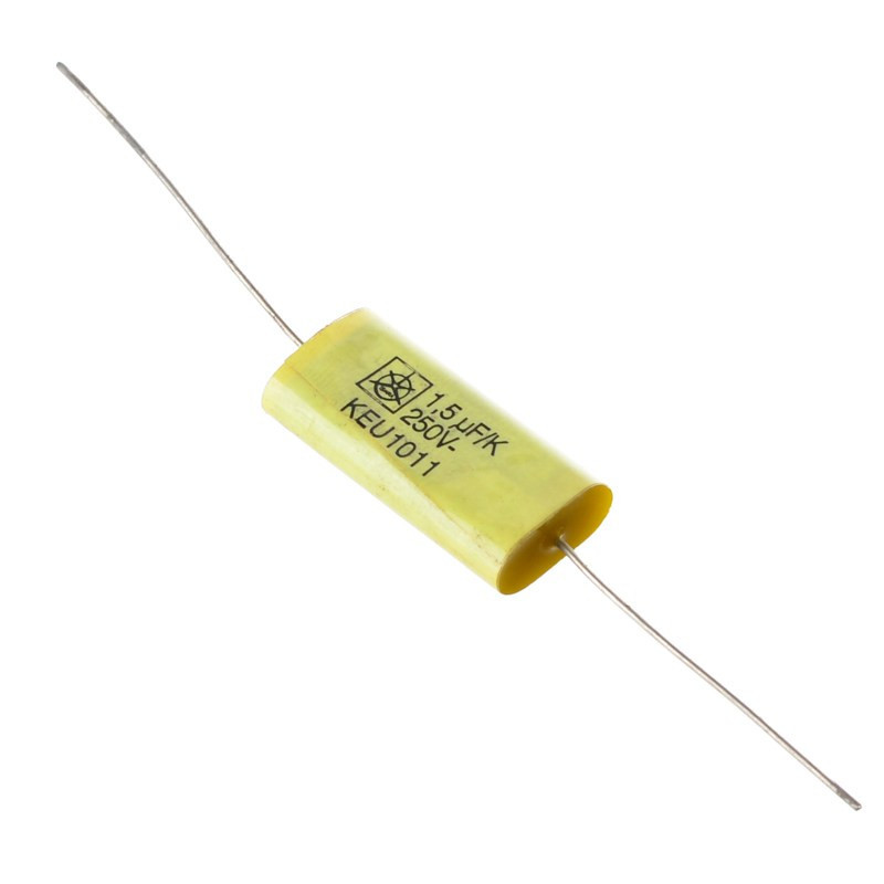 MKSE 1.5 uF/250V KONDENSATOR OSIOWY PŁASKI ŻÓŁTY
