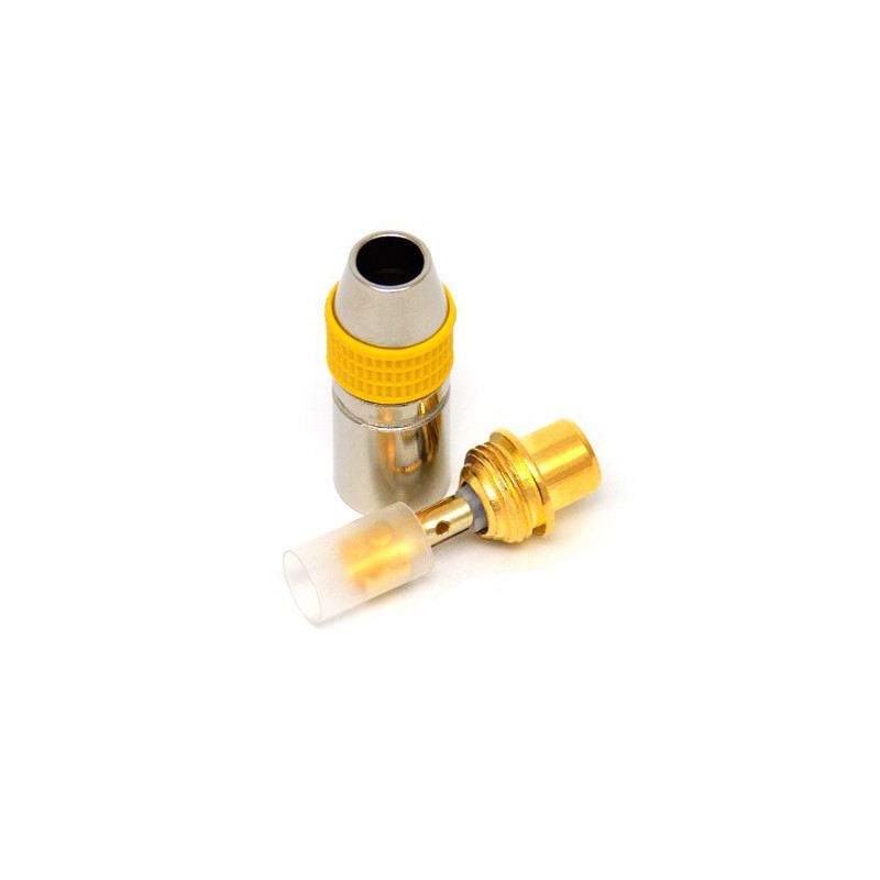 GNIAZDO RCA PROFFESIONAL ŻÓŁTE NA KABEL 6mm JLM N-I