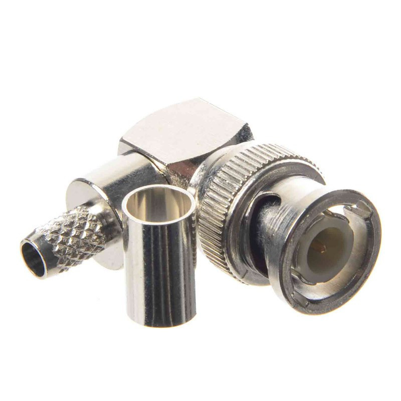 WTYK BNC RG 59 KĄTOWY ZACISKANY NA KABEL ANTENOWY