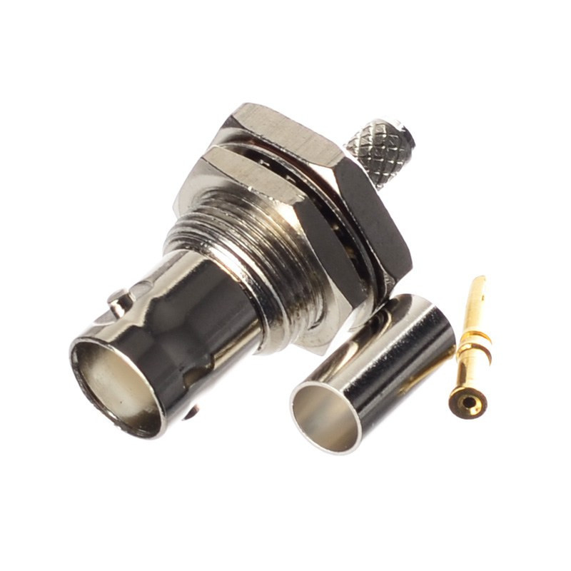 GNIAZDO BNC ZACISKANE RG58 PRZYKRĘCANE DO OBUDOWY