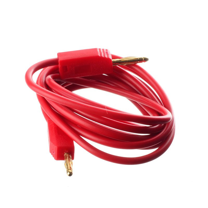 KABEL BANAN 2mm 1m CZERWONY  POMIAROWY 10A LABORATORYJNY