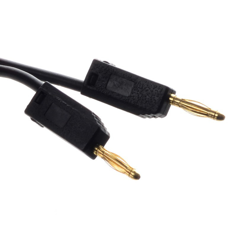 KABEL BANAN 2mm 1m CZARNY  POMIAROWY 10A LABORATORYJNY