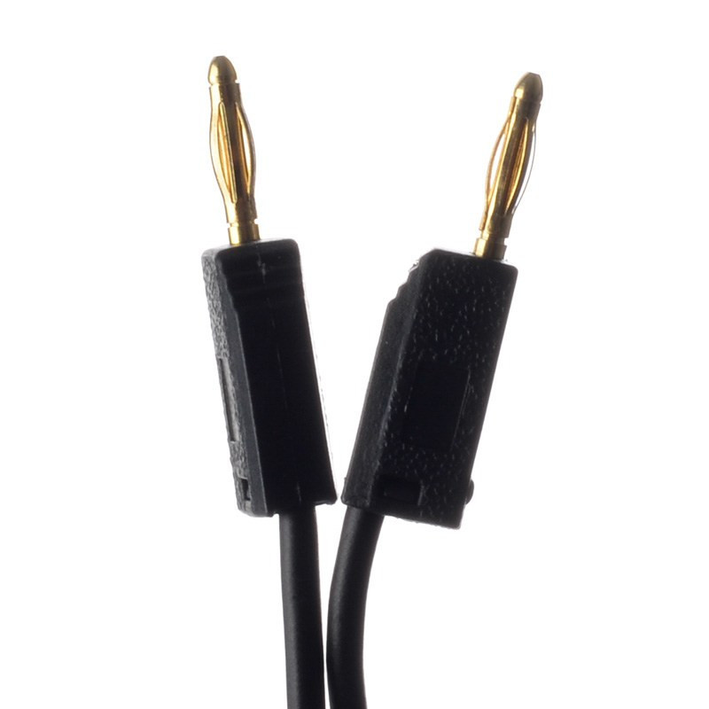 KABEL BANAN 2mm 1m CZARNY  POMIAROWY 10A LABORATORYJNY