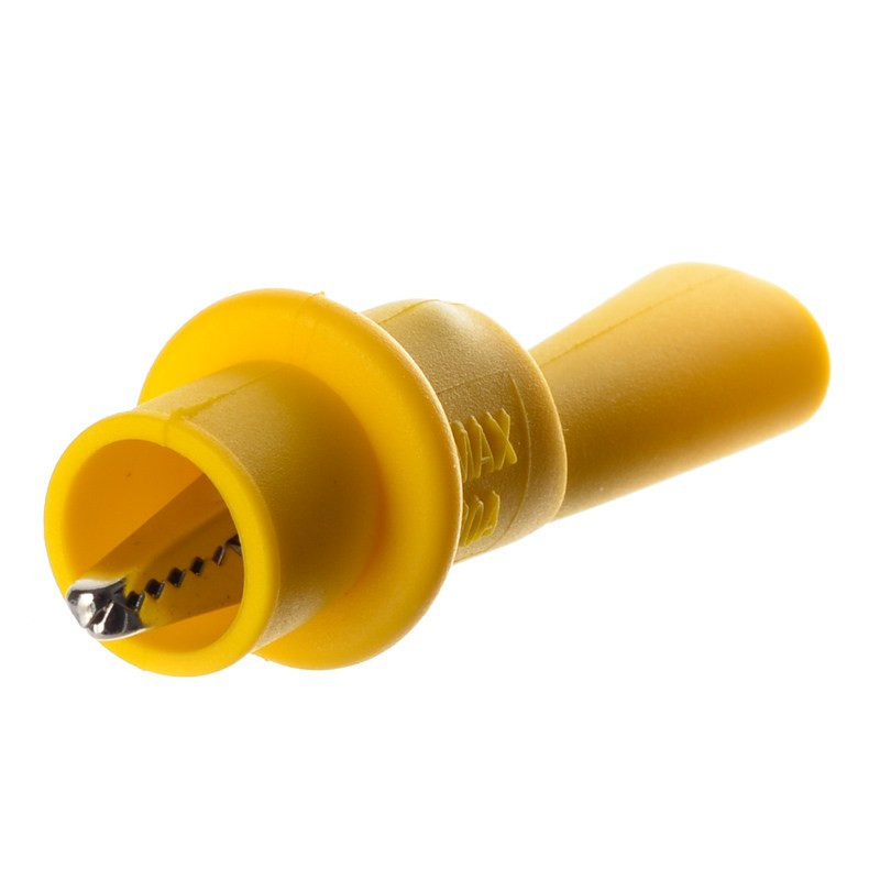 KROKODYLEK POMIAROWY 4mm ŻÓŁTY NA BANAN