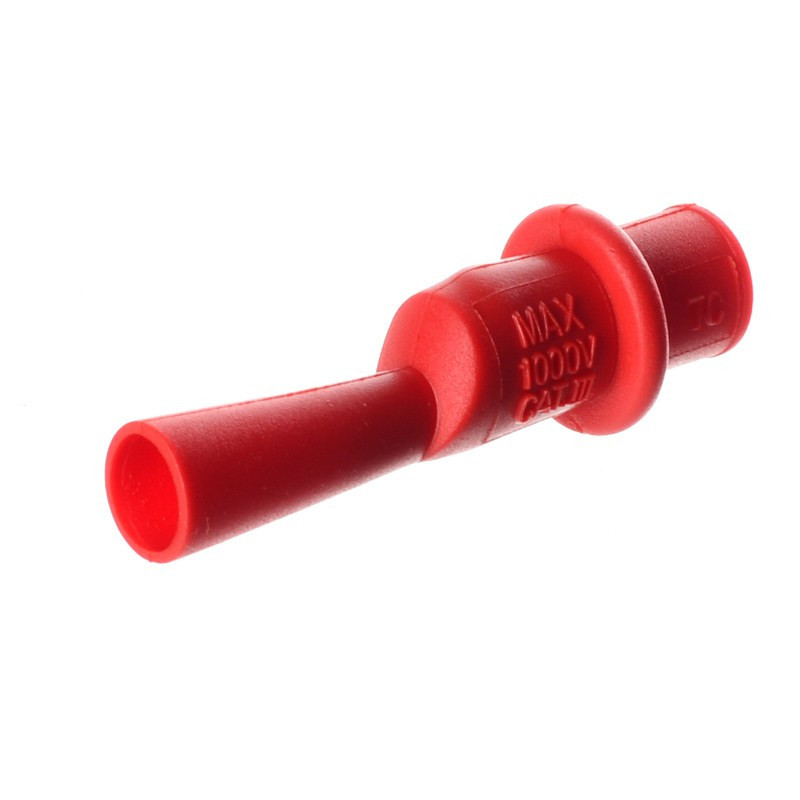 KROKODYLEK POMIAROWY 4mm CZERWONY NA BAN