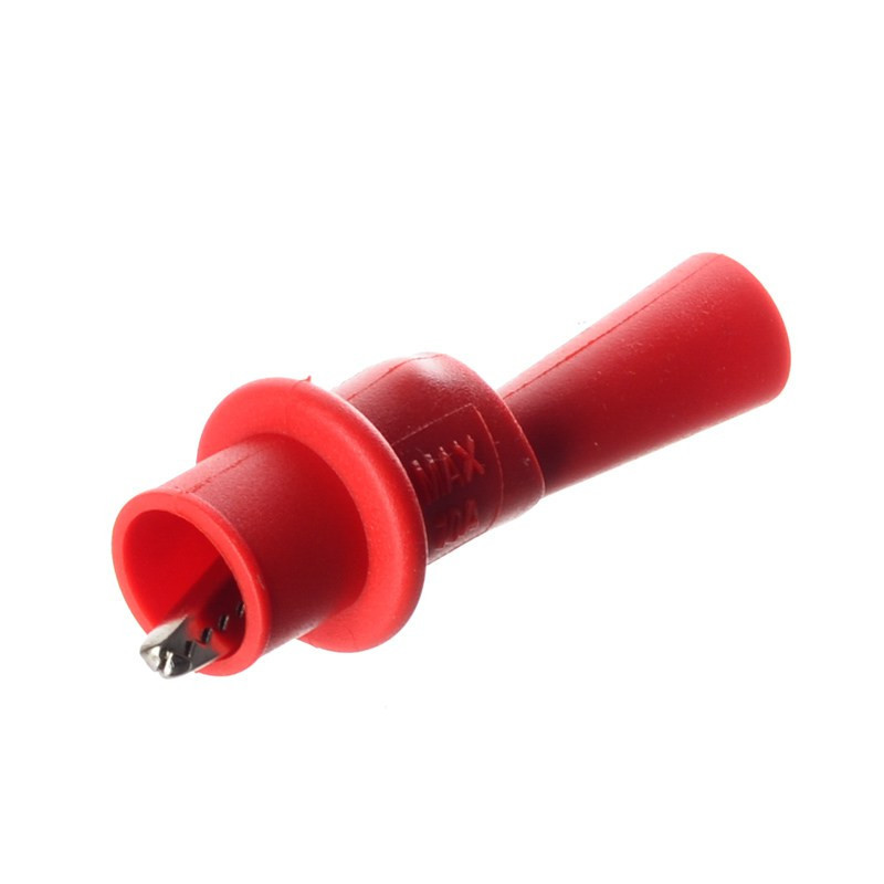 KROKODYLEK POMIAROWY 4mm CZERWONY NA BAN