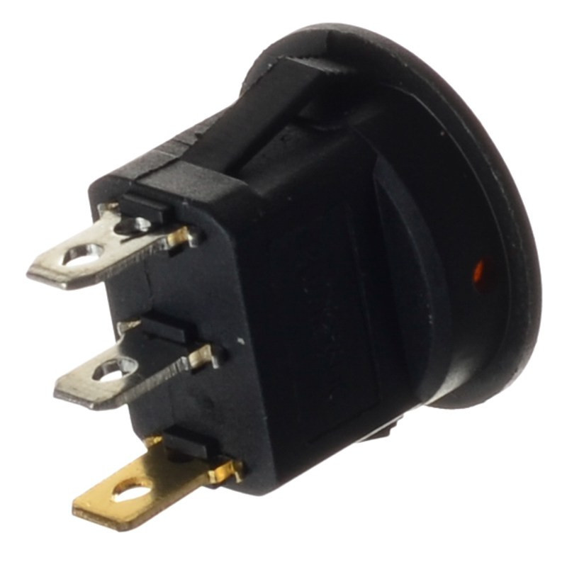 PRZEŁĄCZNIK DC 12V  OKRĄGŁY PODŚWIETLANY ŻÓŁTY