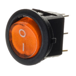 PRZEŁĄCZNIK DC 12V  OKRĄGŁY PODŚWIETLANY ŻÓŁTY