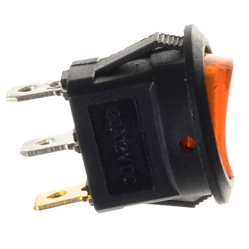 PRZEŁĄCZNIK DC 12V  OKRĄGŁY PODŚWIETLANY ŻÓŁTY