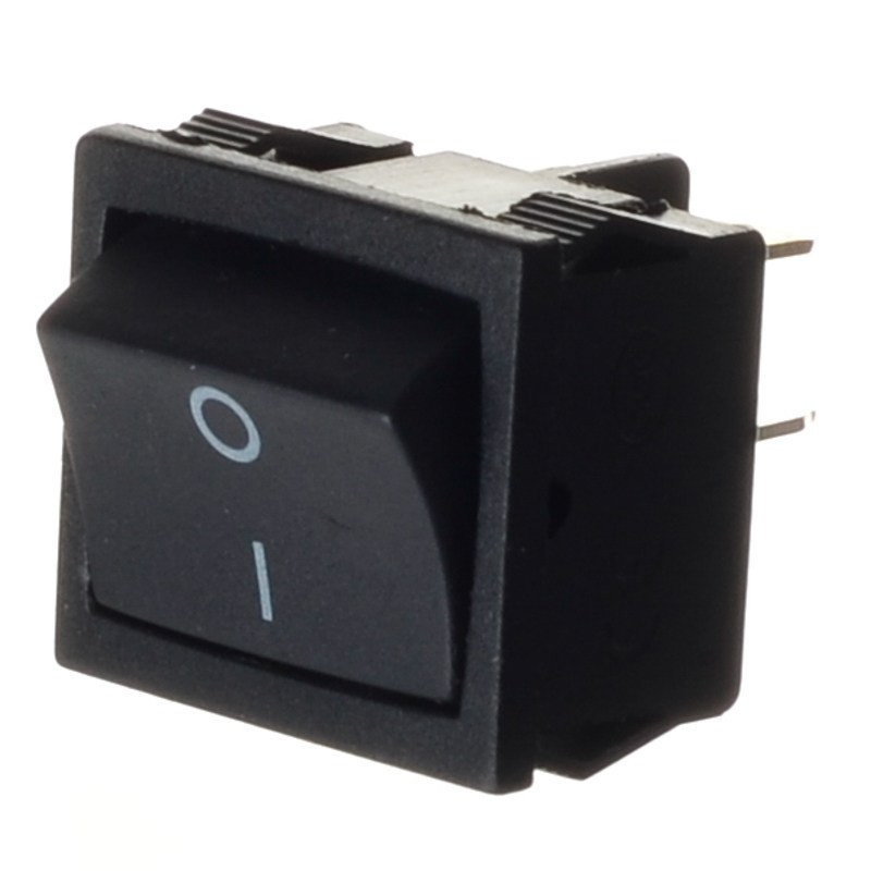 PRZEŁĄCZNIK KOŁYSKOWY DUŻY WĄSKI CZARNY 2*10A 250V 4-pin 2-poz CZARNY