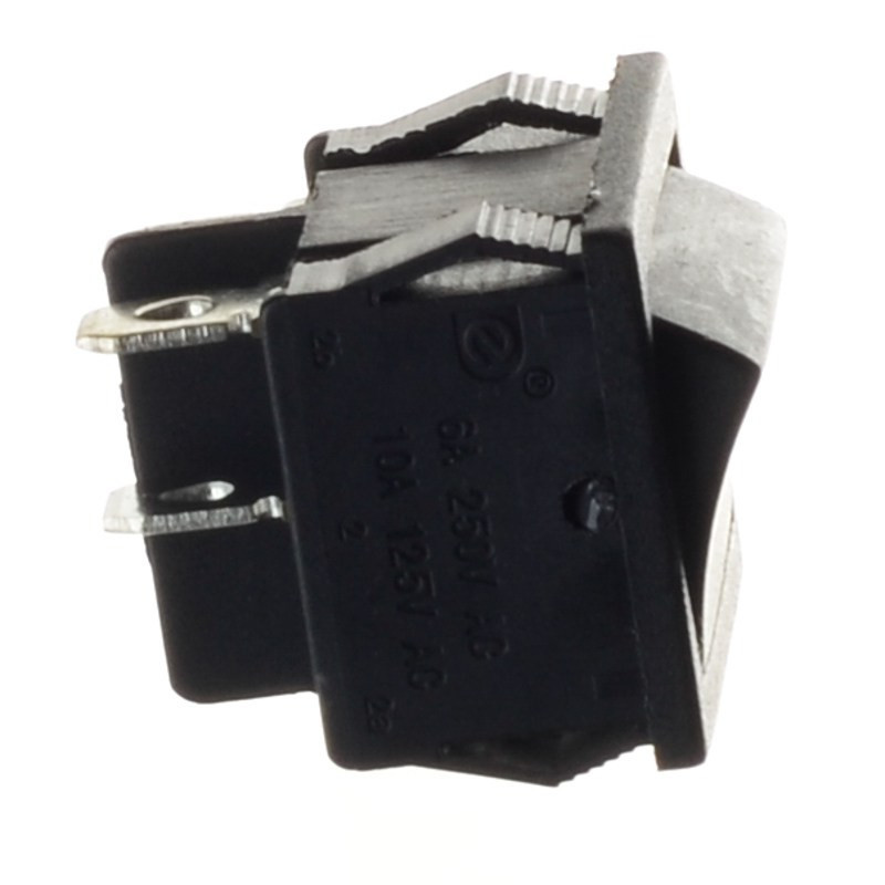 PRZEŁĄCZNIK KOŁYSKOWY DUŻY WĄSKI CZARNY 2*10A 250V 4-pin 2-poz CZARNY