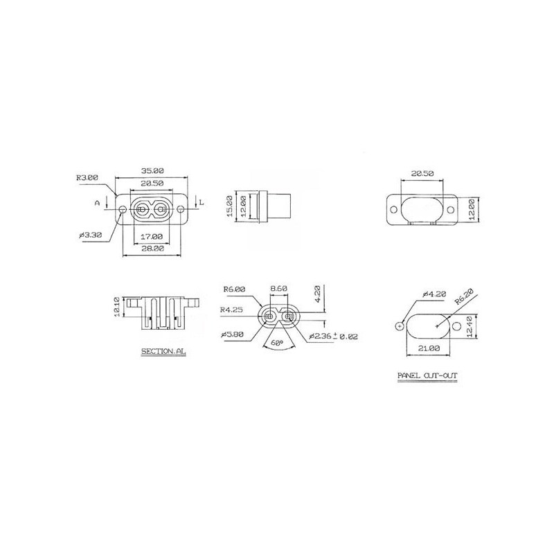 GNIAZDO ÓSEMKA ZASILAJĄCE DO PRZEWODU UNIWERSALNEGO