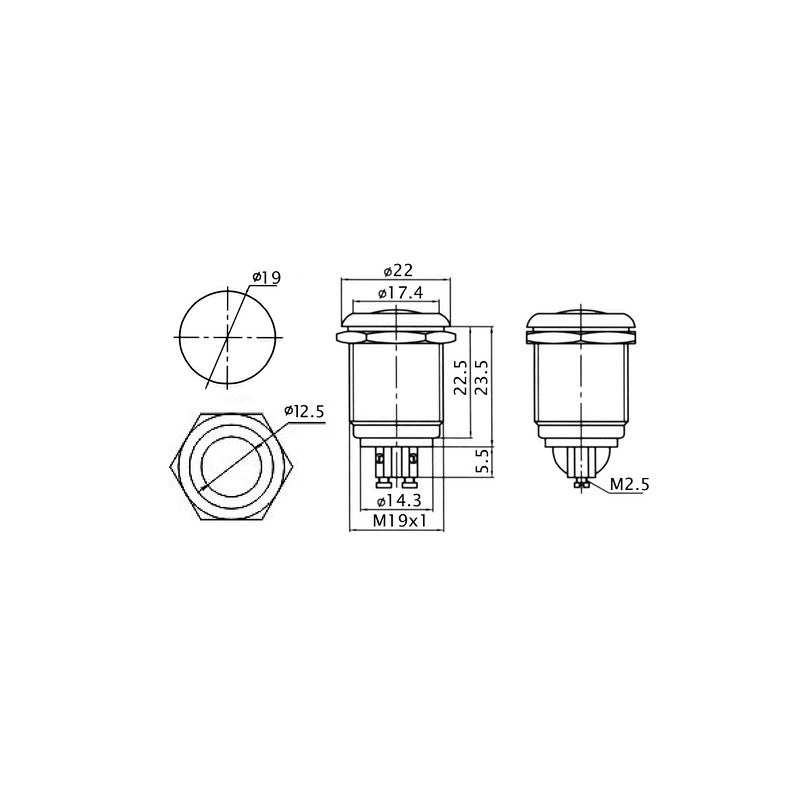 PRZEŁĄCZNIK OKRĄGŁY HERMETYCZNY OFF (ON)