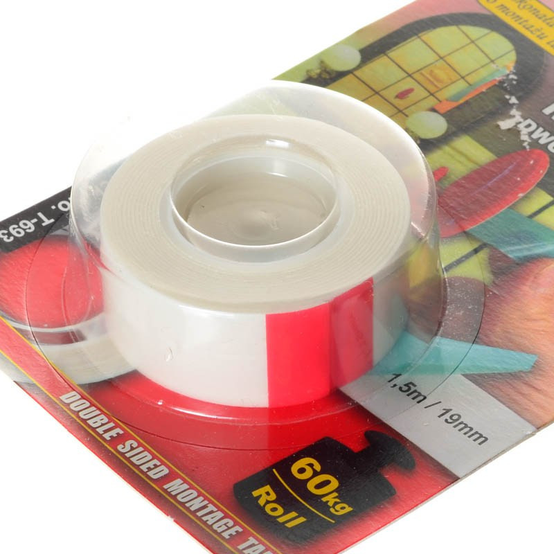 TAŚMA MONTAŻOWA DWUSTRONNA 1,5m x 19mm TECHNIQLL