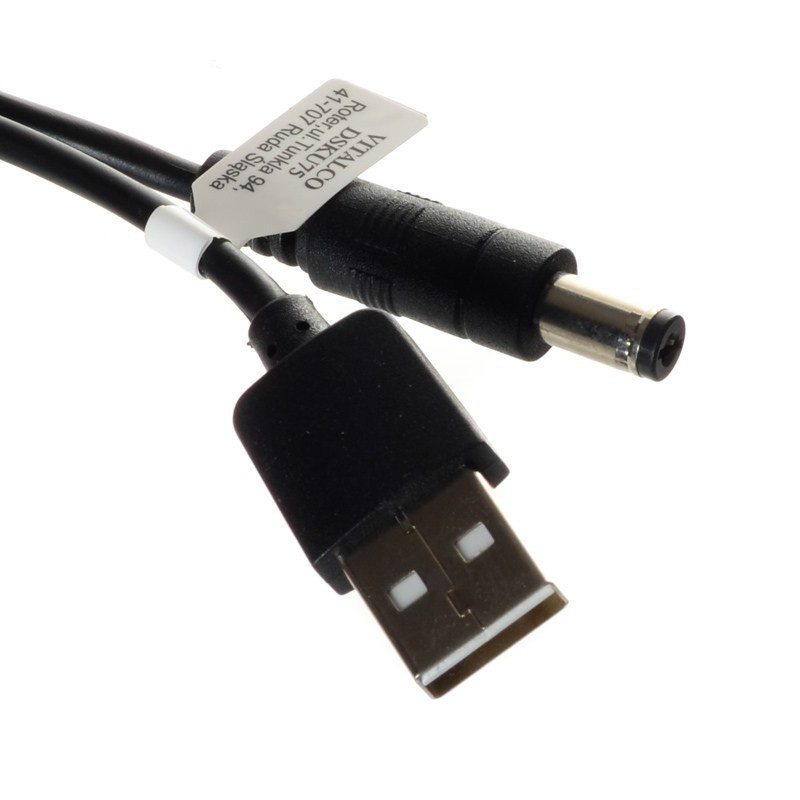 PRZEWÓD USB/WTYK DC 2,1/5,5mm 1,0m