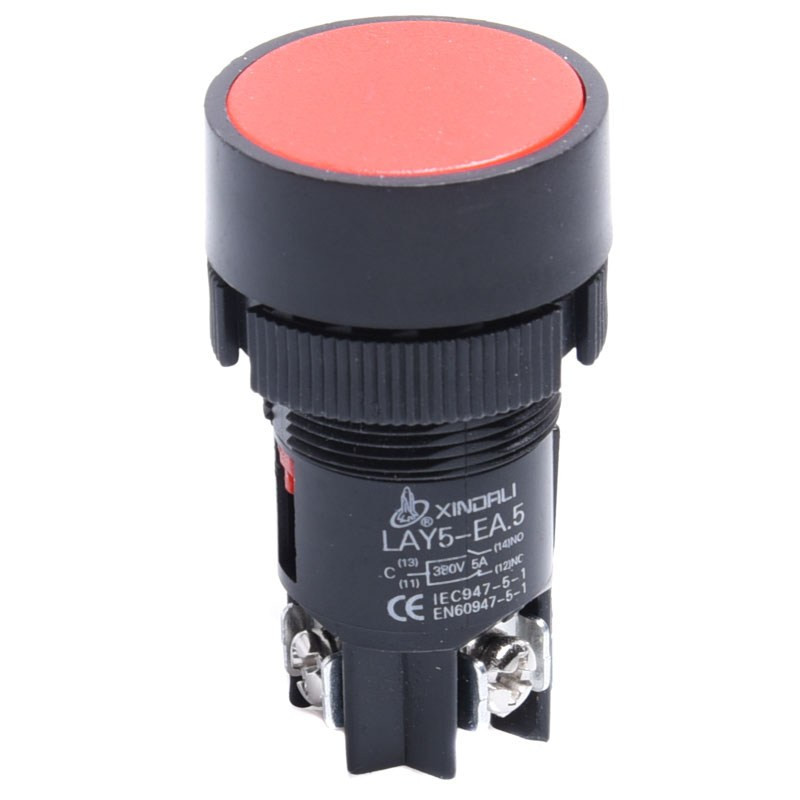 PRZYCSK STEROWNICZNY 22mm CZERWONY LAY5-EA5 5A 380VAC