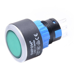 PRZEŁĄCZNIK PRZYCISKOWY (CHWILOWY) ZIELONY LAS1 22mm ON-(ON) 1tor BEZ PODŚW.