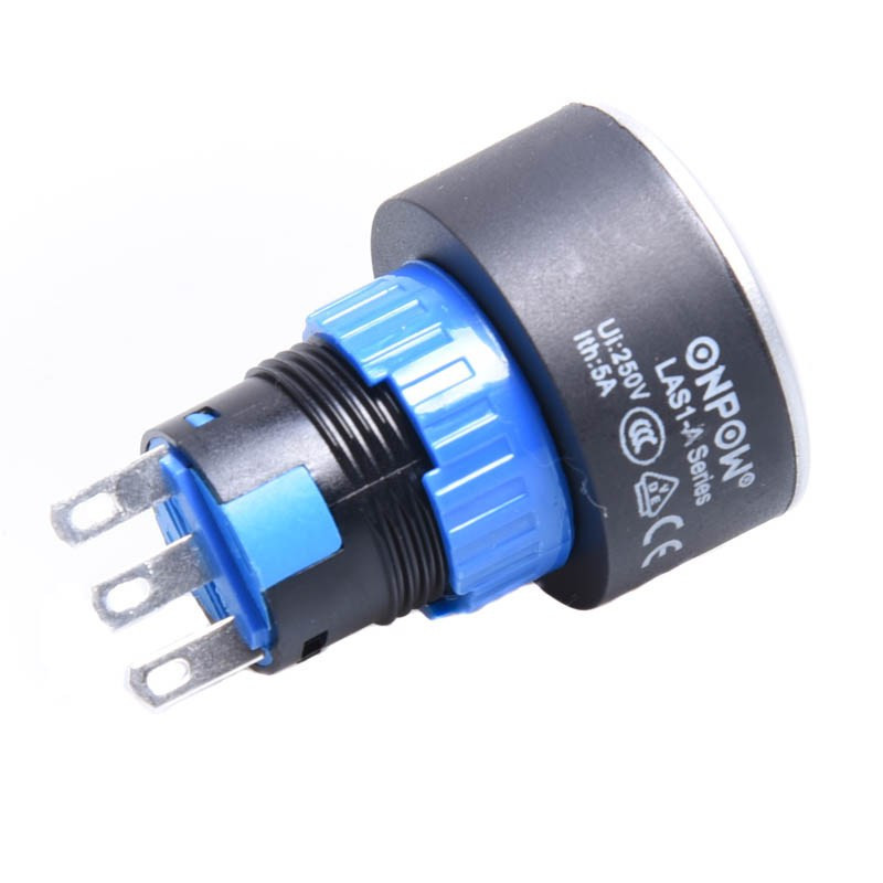 PRZEŁĄCZNIK PRZYCISKOWY (CHWILOWY) ZIELONY LAS1 22mm ON-(ON) 1tor BEZ PODŚW.