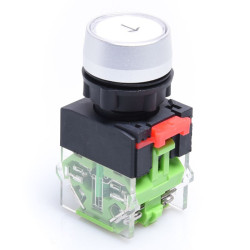 PRZEŁACZNIK CHWILOWY STRZAŁKA OFF-(ON) 2 POZ.10A 500V AC  22mm