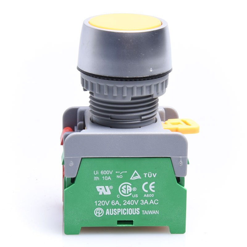 PRZEŁACZNIK CHWIL.ŻÓŁTY PBF22-1-O/C-Y kryty, NO-NC, 22mm