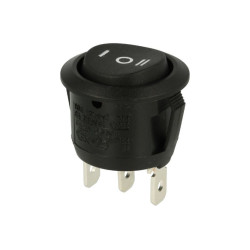 PRZEŁĄCZNIK R13-112I-BB-7D; (ON)-OFF-(ON); 1 TOR; CZARNY; BEZ PODŚWIETLENIA SCI