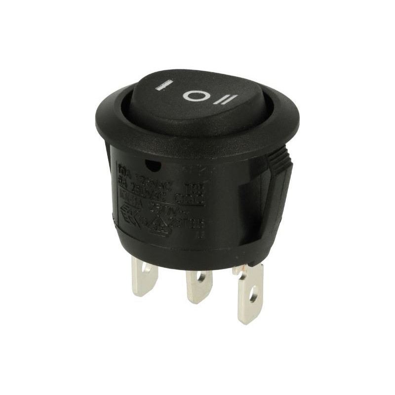 PRZEŁĄCZNIK R13-112I-BB-7D; (ON)-OFF-(ON); 1 TOR; CZARNY; BEZ PODŚWIETLENIA SCI