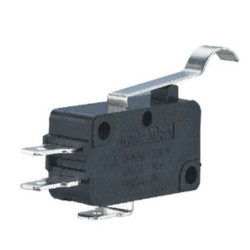 PRZEŁĄCZNIK KRAŃCOWY  WK821 MINI  Z DŹWIGNIĄ L=27,5mm ZGIĘTA 4,8mm KONEKTOR