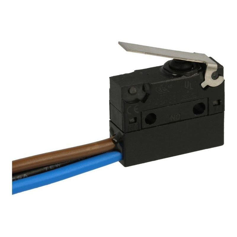 MIKROPRZEŁĄCZNIK  DŹWIGNIA=16mm IP67 0,1A 125V NO+NC  PRZYCISK Z KABLAMI  SR0-01C HIGHLY