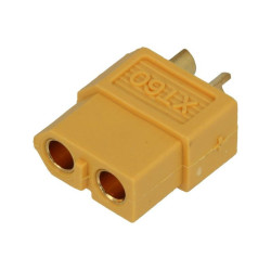 GNIAZDO XT60-F ZASILAJĄCE  60A 500V 2 TORY PROSTE POLIAMID LUTOWANE WYSOKOPRĄDOWE