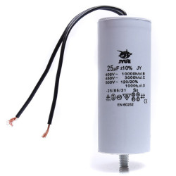 KONDENSATOR 25uF ROZRUCHOWY 40x95mm KABLE