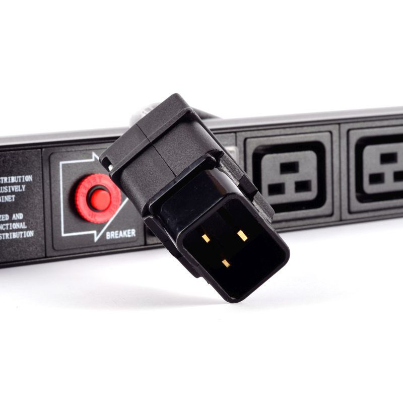 LISTWA ZASILAJĄCA 19" 1U 7 GN. IEC16A, WT. IEC16A + WYŁĄCZNIK I ZABEZPIECZENIE D-LAN