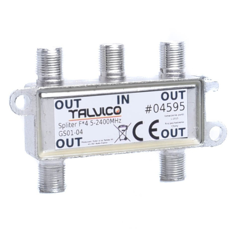 SPLITER ROZGAŁĘŹNIK TV F 1/4 TELEWIZYJNY
