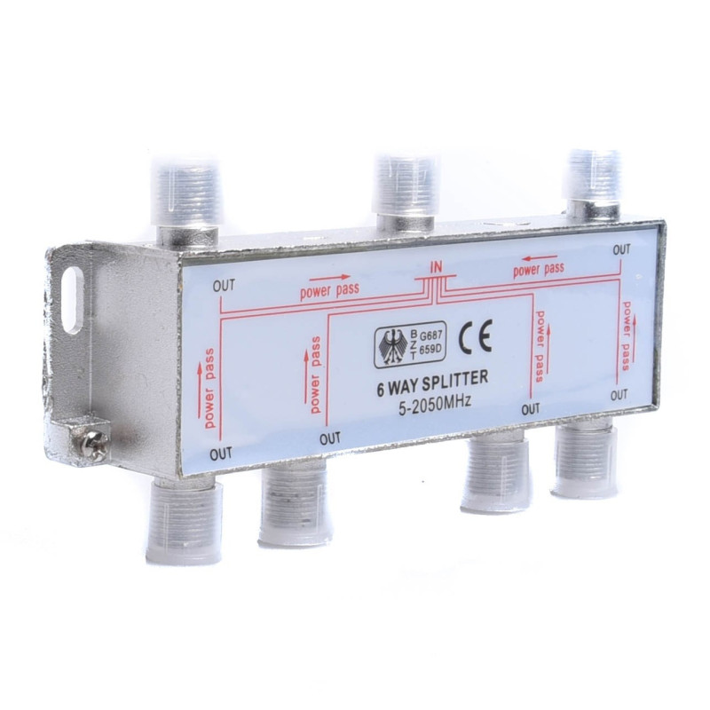SPLITER F 1x6 ROZGAŁĘŹNIK ANTENOWY TELEWIZYJNY