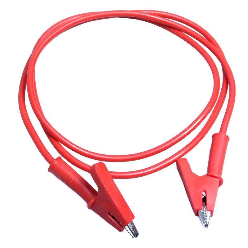 PRZEWÓD POMIAROWY TL-C/C 2xKROKODYLEK 1,1m SILIKON, 1,5mm2 CZERWONY