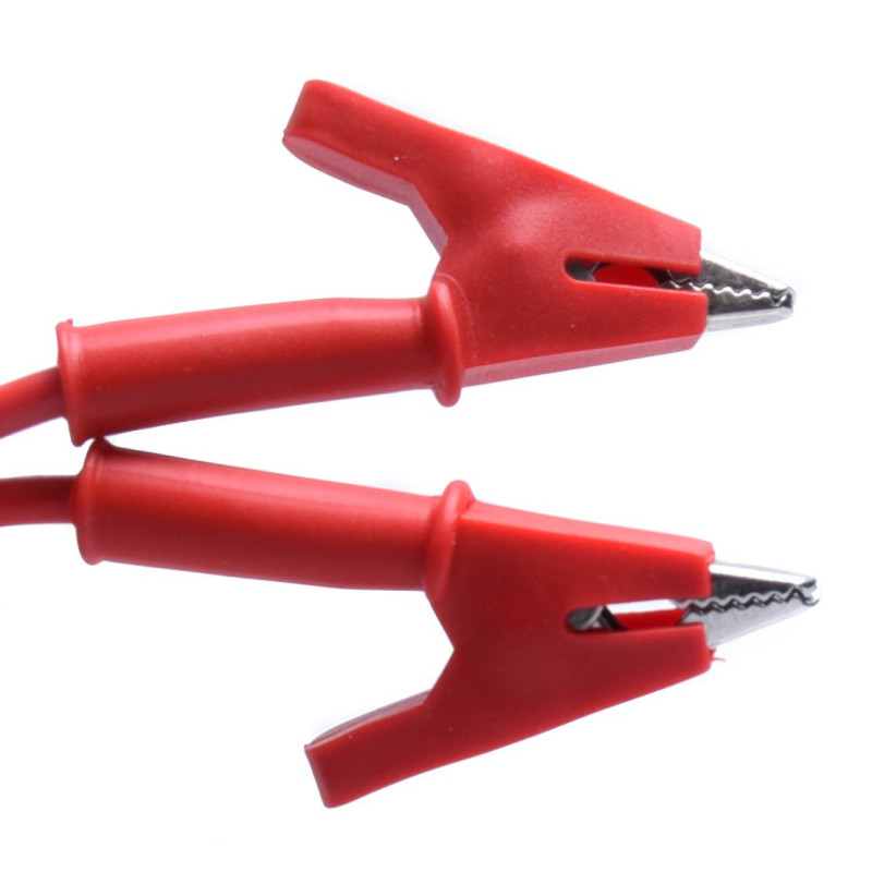 PRZEWÓD POMIAROWY TL-C/C 2xKROKODYLEK 1,1m SILIKON, 1,5mm2 CZERWONY