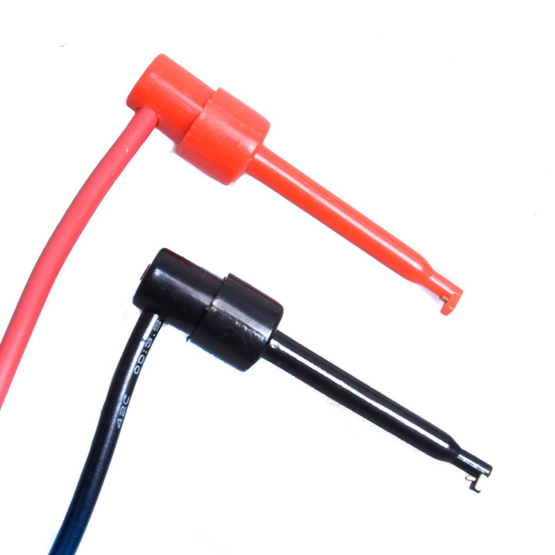 PRZEWODY POMIAROWE HACZYK/WTYK BANANOWY CZARNY I CZERWONY, TL-BPIZO/H-B+R 1m