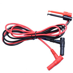 PRZEWODY POMIAROWE HACZYK/WTYK BANANOWY CZARNY I CZERWONY, TL-BPIZO/H-B+R 1m