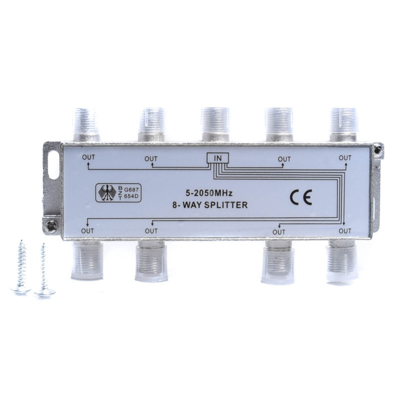 SPLITER F 1x8 ROZGAŁĘŹNIK ANTENOWY TELEWIZYJNY