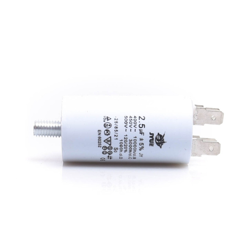 KONDENSATOR 2,5uF/450uF ROZRUCHOWY 30x57mm KONEKTORY